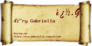 Őry Gabriella névjegykártya